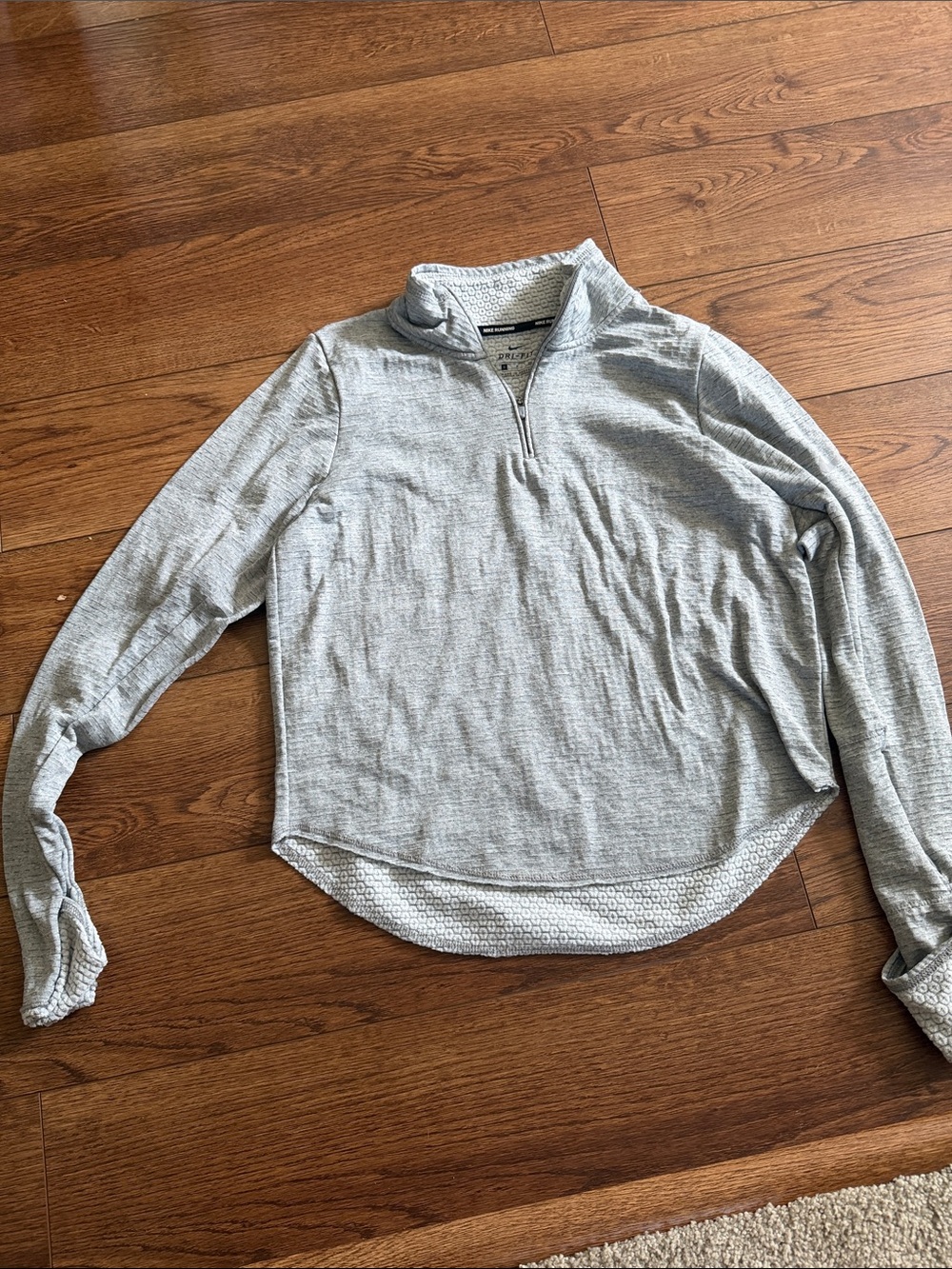 Nike Light Gray Quarter-Zip Cowl Sweater